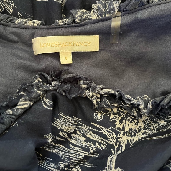 LoveShackFancy Dress Bridget Frayed Maxi in Blue Storm - Picture 6 of 13